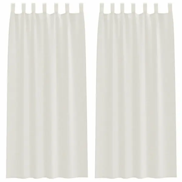 Õhukesed voile-kardinad, 2 tk, kreemjas polüester, 245 x 140 cm - 2