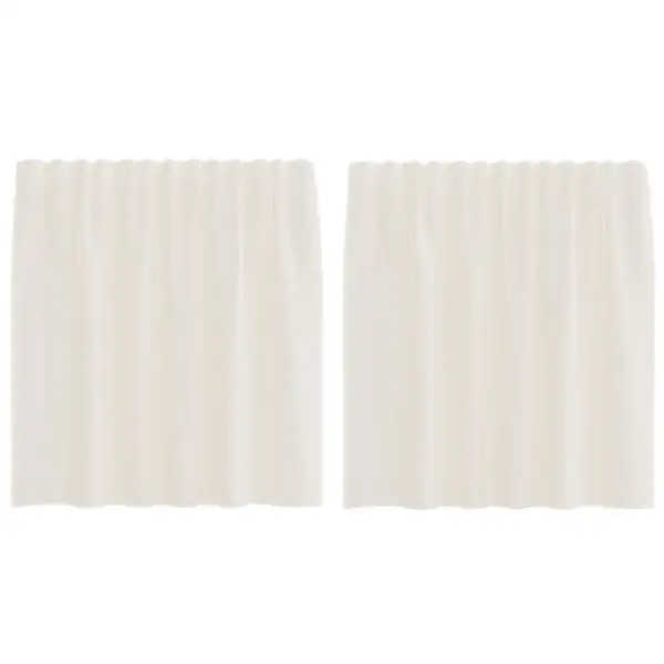 Poolläbipaistvad voile kardinad aasadega ülaosaga, 2 tk, kreemjasvalged, 140 x 140 cm – 2