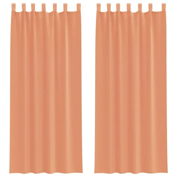 Poolläbipaistvad aasadega voile-kardinad, 2 tk, terrakota, 140 x 260 cm – 2