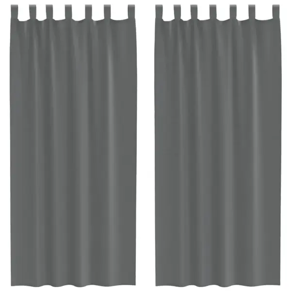 Poolläbipaistvad Voile kardinad aasadega, 2 tk, tumehall, 140 x 245 cm – 2