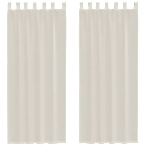 Poolläbipaistvad voile-kardinad lipikuga ülaservaga, kreemjasvalged, 2 tk, 140 x 260 cm – 2