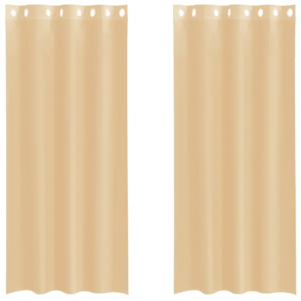 Poolläbipaistvad voile-kardinad öösrõngastega, 2 tk, liivakarva, 140 x 225 cm – 2