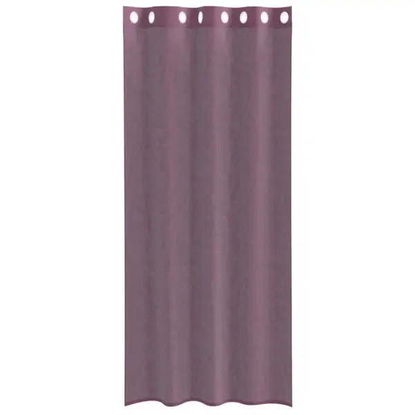 Voile poolläbipaistev kardinakomplekt öösrõngastega, 2 tk, punakaslilla, 140 x 245 cm – 4