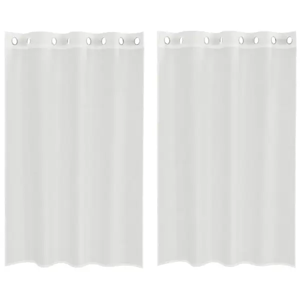 Poolläbipaistvad voile-kardinad rõngasriputusega, 2 tk, valge, 140 x 175 cm – 2