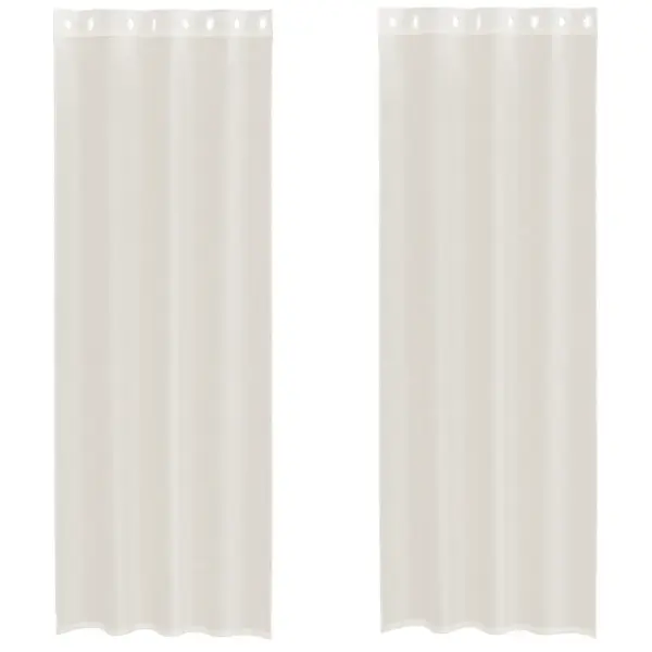 Poolläbipaistvad voile kardinad rõngastega, 2 tk, kreemjasvalged, 140 x 260 cm – 2