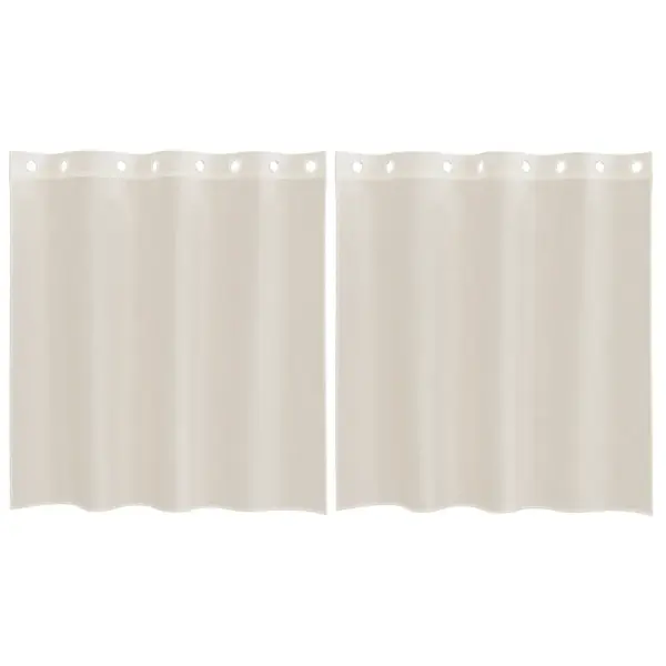 Poolläbipaistev voile kardinakomplekt rõngastega, 2 tk, kreemjasvalge, 140 x 140 cm – 2