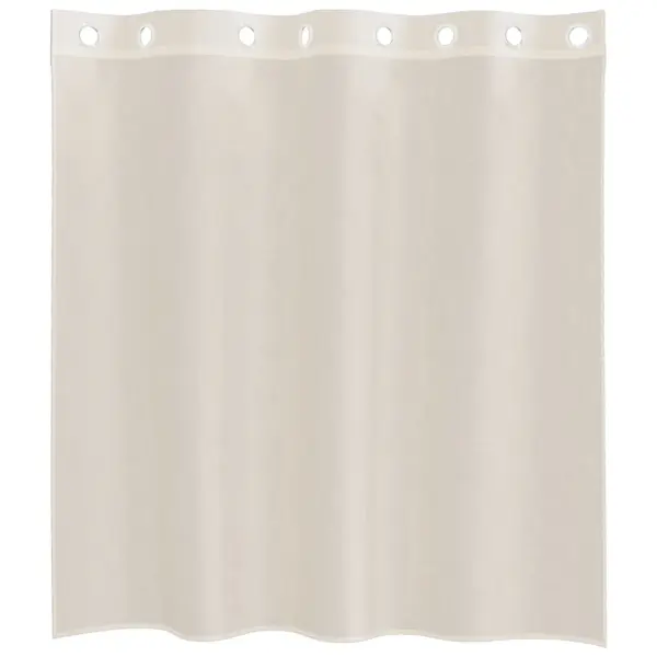 Poolläbipaistev voile kardinakomplekt rõngastega, 2 tk, kreemjasvalge, 140 x 140 cm – 4