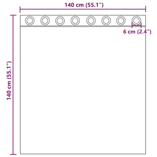 Poolläbipaistev voile kardinakomplekt rõngastega, 2 tk, kreemjasvalge, 140 x 140 cm – 8