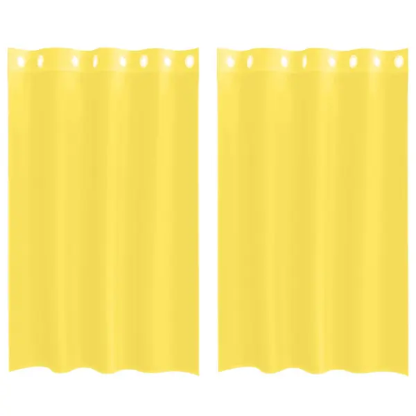 Poolläbipaistvad voile-kardinad rõngastega, 2 tk, kollane, 140 x 175 cm – 2