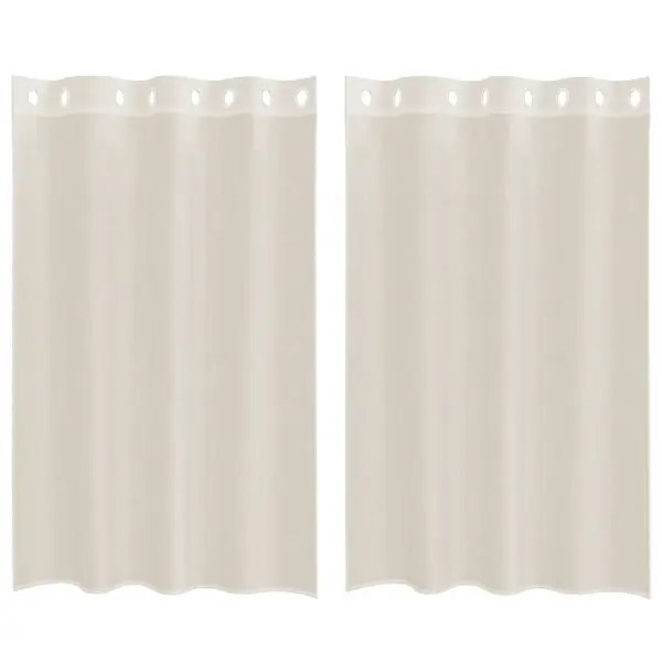 Poolläbipaistvad voile kardinad rõngastega, 2 tk, kreemjasvalge, 140 x 175 cm – 2