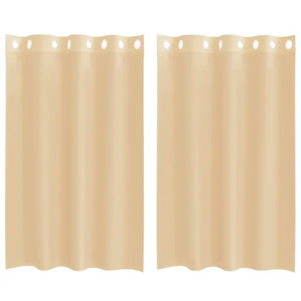 Poolläbipaistvad voile-kardinad rõngastega, 2 tk, liivakarva, 140 x 175 cm – 2