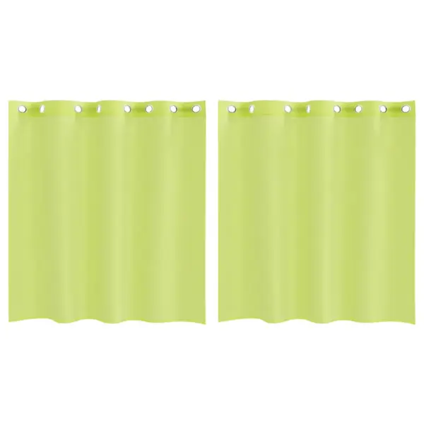 Poolläbipaistvad voile kardinad rõngastega, 2 tk, õunaroheline, 140 x 140 cm – 2