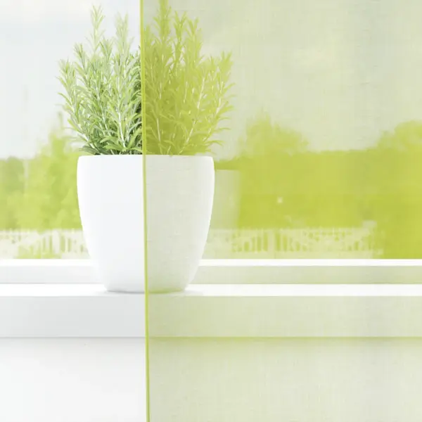 Poolläbipaistvad voile kardinad rõngastega, 2 tk, õunaroheline, 140 x 140 cm – 3