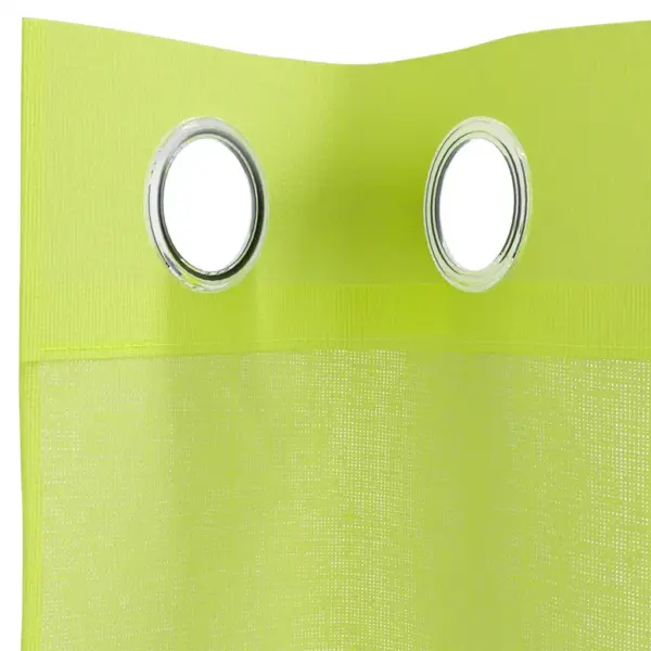 Poolläbipaistvad voile kardinad rõngastega, 2 tk, õunaroheline, 140 x 140 cm – 5