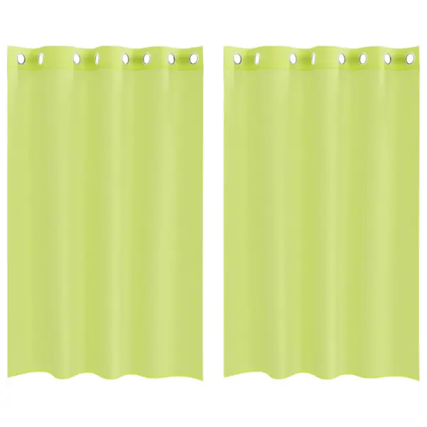 Poolläbipaistvad voile kardinad rõngastega, 2 tk, õunaroheline, 140 x 175 cm – 2