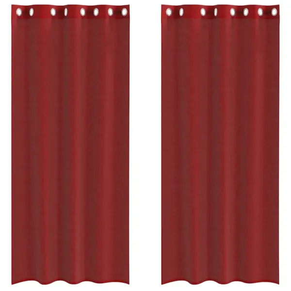 Poolläbipaistvad voile-kardinad rõngastega, veinipunane, 2 tk, 140 x 225 cm – 2