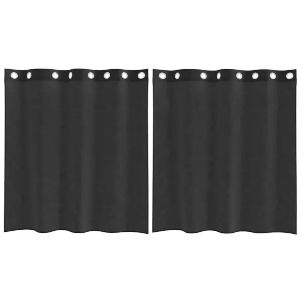 Poolläbipaistvad voile-kardinad rõngastega, 2 tk, must, 140 x 140 cm – 2