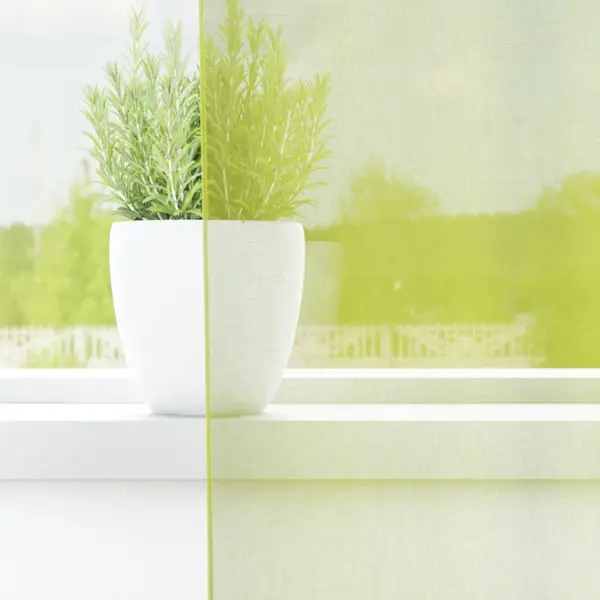 Poolläbipaistvad voile-kardinad rõngastega, 2 tk, õunaroheline, 140 x 245 cm – 3