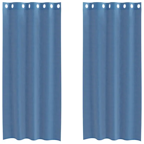 Poolläbipaistev voile kardinad rõngastega, sügavsinine, 2 tk, 140 x 225 cm – 2