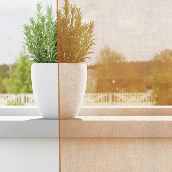 Poolläbipaistvad voile kardinad rõngastega, 2 tk, terrakota, 140 x 175 cm – 3