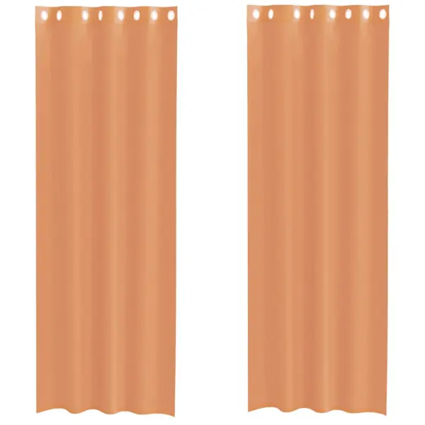 Poolläbipaistvad voile-kardinad rõngastega, 2 tk, terrakota, 140 x 260 cm - 2