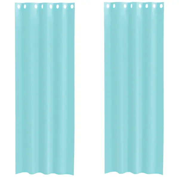 Poolläbipaistev voile kardinapaar rõngastega, türkiissinine, 140 x 260 cm, 2 tk – 2