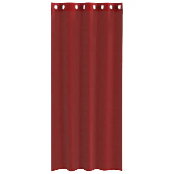 Poolläbipaistvad voile-kardinad rõngastega, 2 tk, veinipunane, 140 x 245 cm – 4