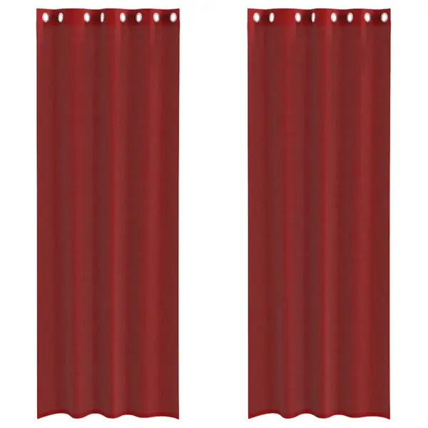 Poolläbipaistvad voile-kardinad rõngastega, veinipunane, 2 tk, 140 x 300 cm – 2