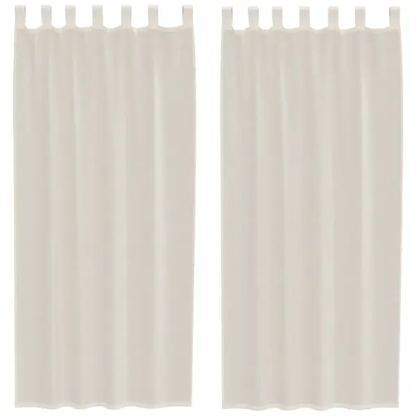 Poolläbipaistvad voile kardinad vahelehega, 2 tk, kreemjasvalge, 140 x 245 cm – 2