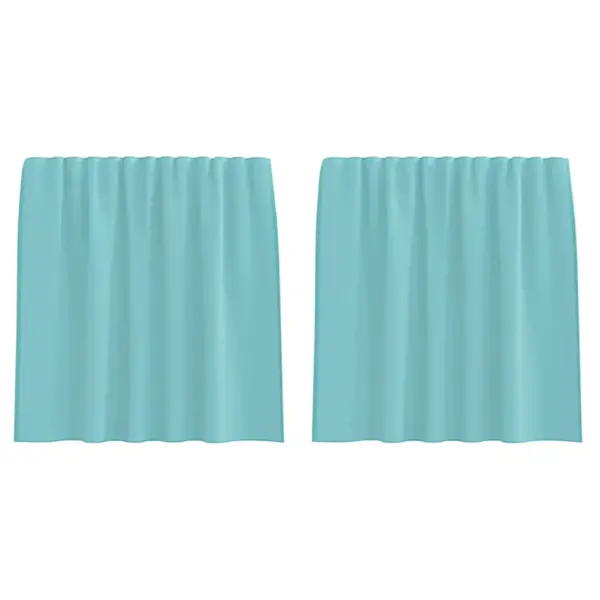 Poolläbipaistvad voile-kardinad vardataskuga, türkiissinine, 2 tk, 140 x 140 cm – 2