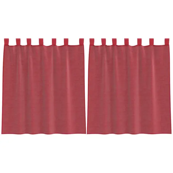 Poolläbipaistvad voile-kardinad vardataskuga, veinipunane, 2 tk, 140 x 140 cm – 2
