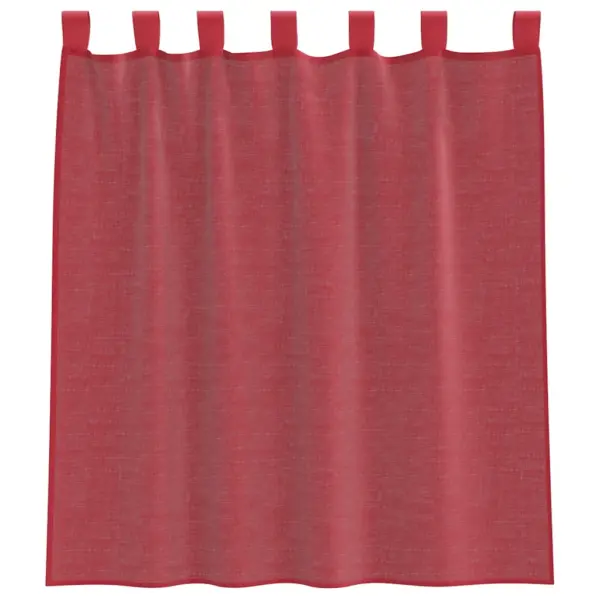 Poolläbipaistvad voile-kardinad vardataskuga, veinipunane, 2 tk, 140 x 140 cm – 4