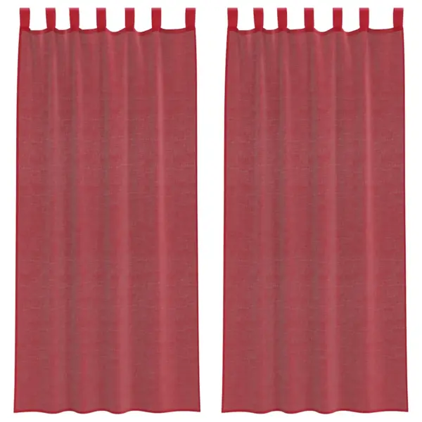 Poolläbipaistvad voile kardinad vardataskuga, 2 tk, veinipunane, 140 x 225 cm – 2