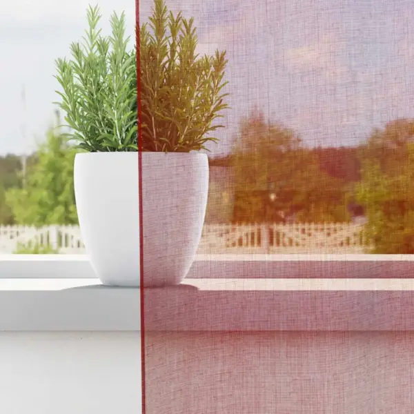 Poolläbipaistvad voile kardinad vardataskuga, 2 tk, veinipunane, 140 x 225 cm – 3