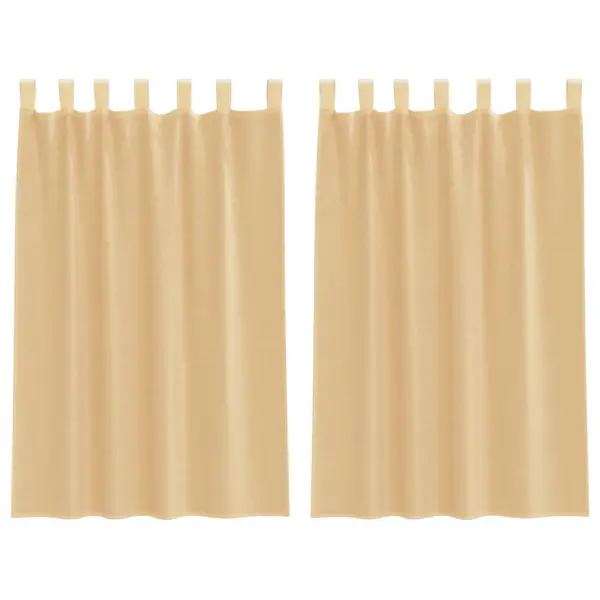 Poolläbipaistvad voile kardinad vardataskuga, 2 tk, liivakarva, 140 x 175 cm – 2