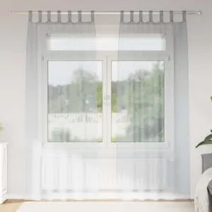 Läbipaistev voile-kardinapaar, tumehall polüester, 260 x 140 cm, 2 tk