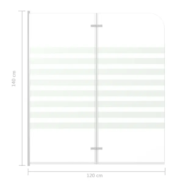 Volditav karastatud klaasist vannisein triibumustriga, 120 x 140 cm – 8