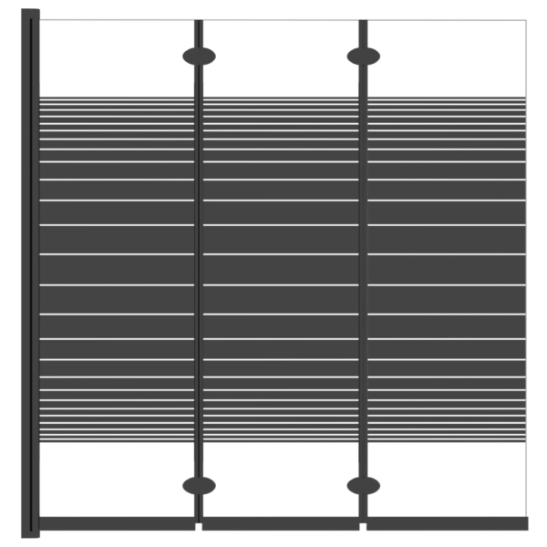 Volditav vanniümbris 3 paneeliga, ESG turvaklaas, must raam, 130 x 130 cm - 4