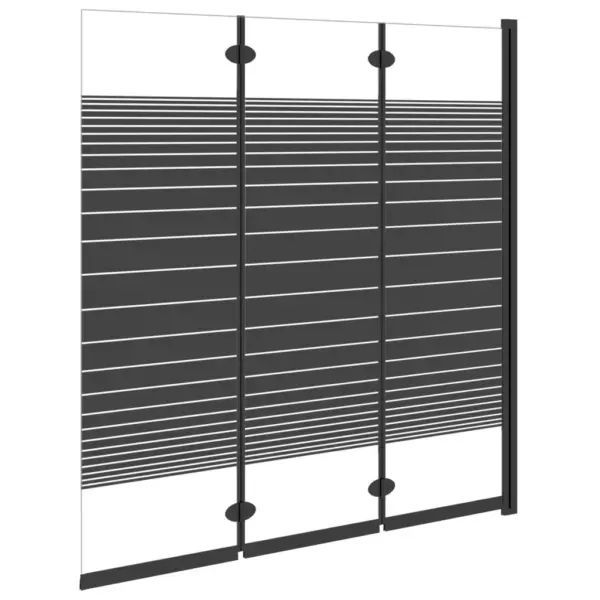 Volditav vanniümbris 3 paneeliga, ESG turvaklaas, must raam, 130 x 130 cm - 7