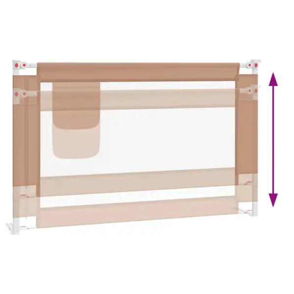 Reguleeritav voodipiire väikelapse voodile, pruunikashall, 120 cm - 6