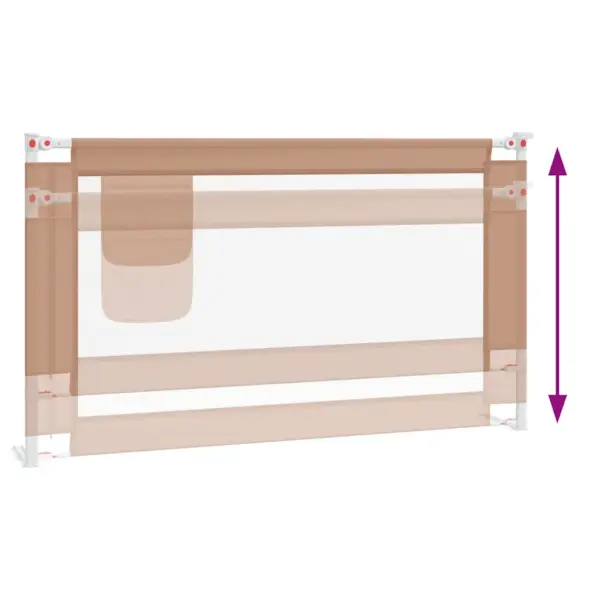 Reguleeritava kõrgusega voodipiire väikelapse voodile, pruunikashall, 140 x 25 cm – 6