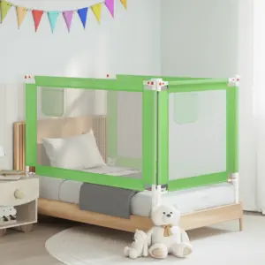 Reguleeritav voodipiire väikelapse voodile, roheline kangas, 140 x 25 cm, kõrgus 70–95 cm