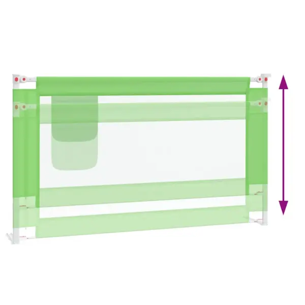 Reguleeritav voodipiire väikelapse voodile, roheline kangas, 140 x 25 cm, kõrgus 70–95 cm – 6