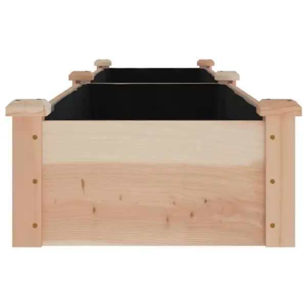 Voodriga nulupuidust aia taimelava, pruun, 240 x 45 x 25 cm – 5