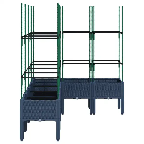 Võrega aia taimekast, sinakashall PP, 160 x 120 x 142,5 cm – 4