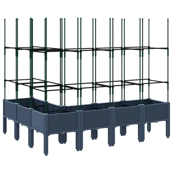 Võrega aia taimekast, sinakashall PP, 160 x 120 x 142,5 cm – 5