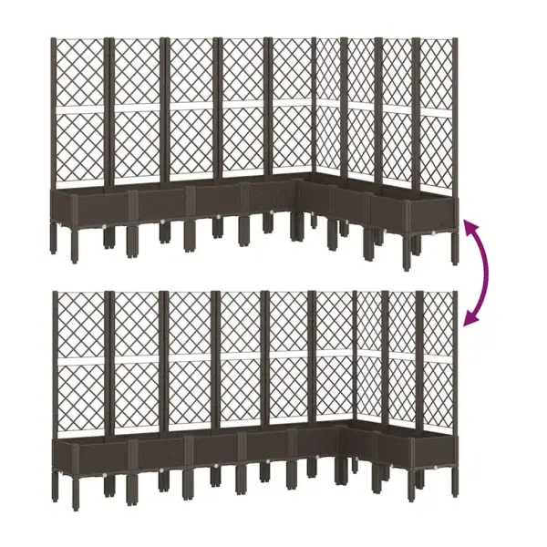 Võrega aiataimekast, pruun PP, 200 x 160 x 142 cm – 6