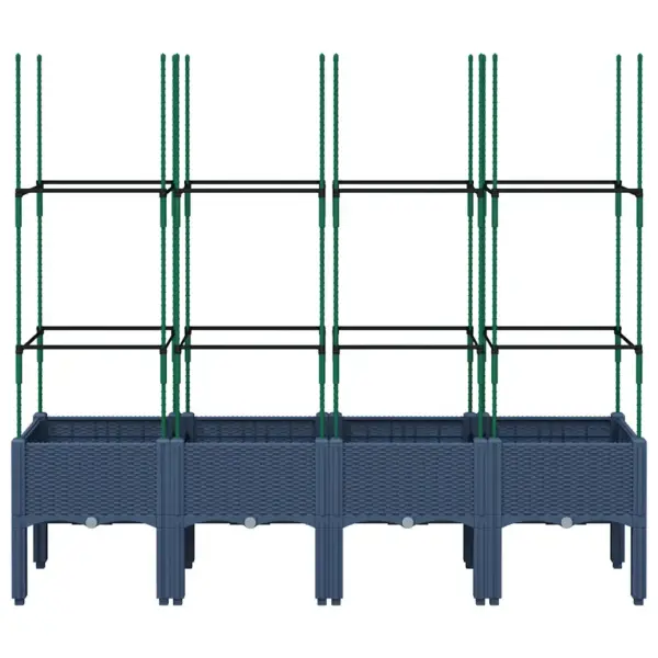 Võrega kõrgendatud taimekast, sinakashall PP, 160 x 40 x 142,5 cm – 3