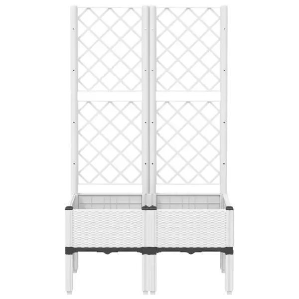Võrega kõrgendatud taimekast, valge PP, 80 x 40 x 142 cm – 3