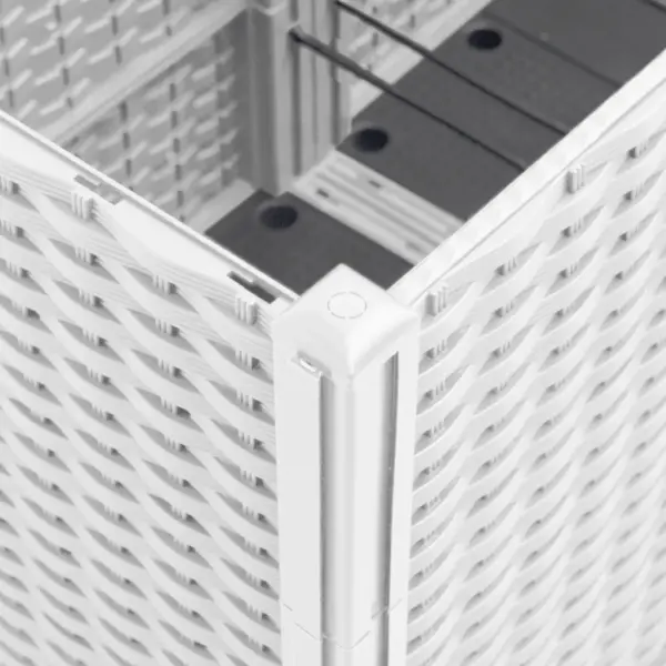 6-osaline võrega aia taimekast rotangi välimusega, valge PP, 160 x 120 x 140 cm – 8